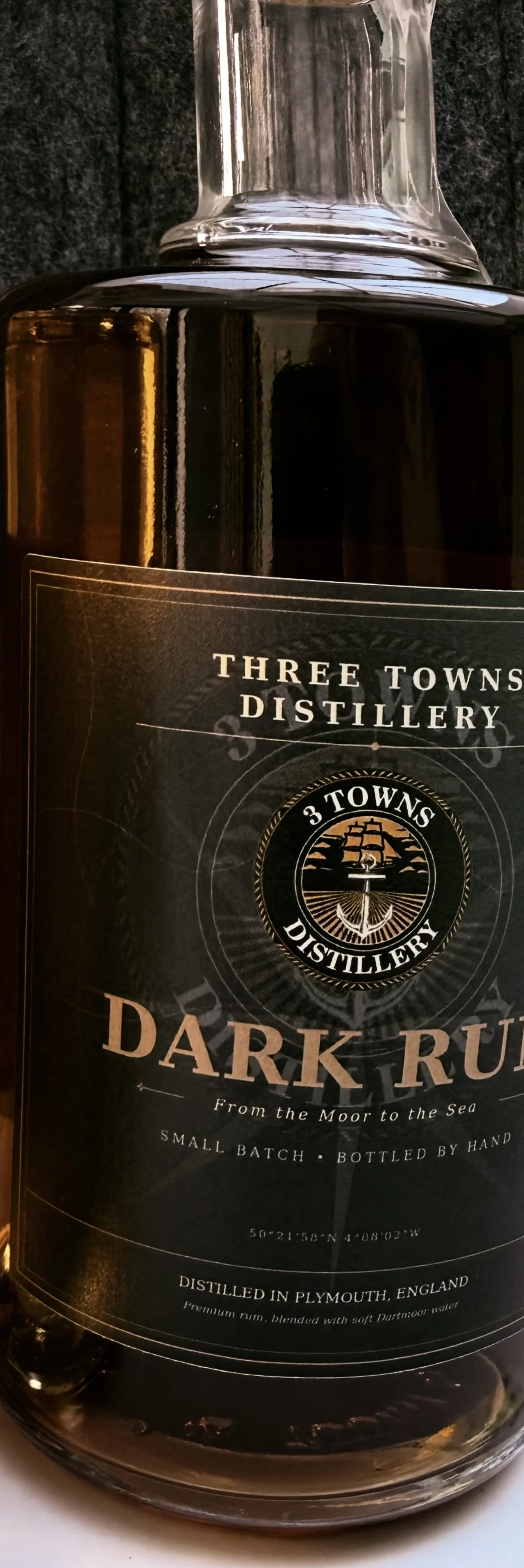 Janners Dark Rum bottle with current label design