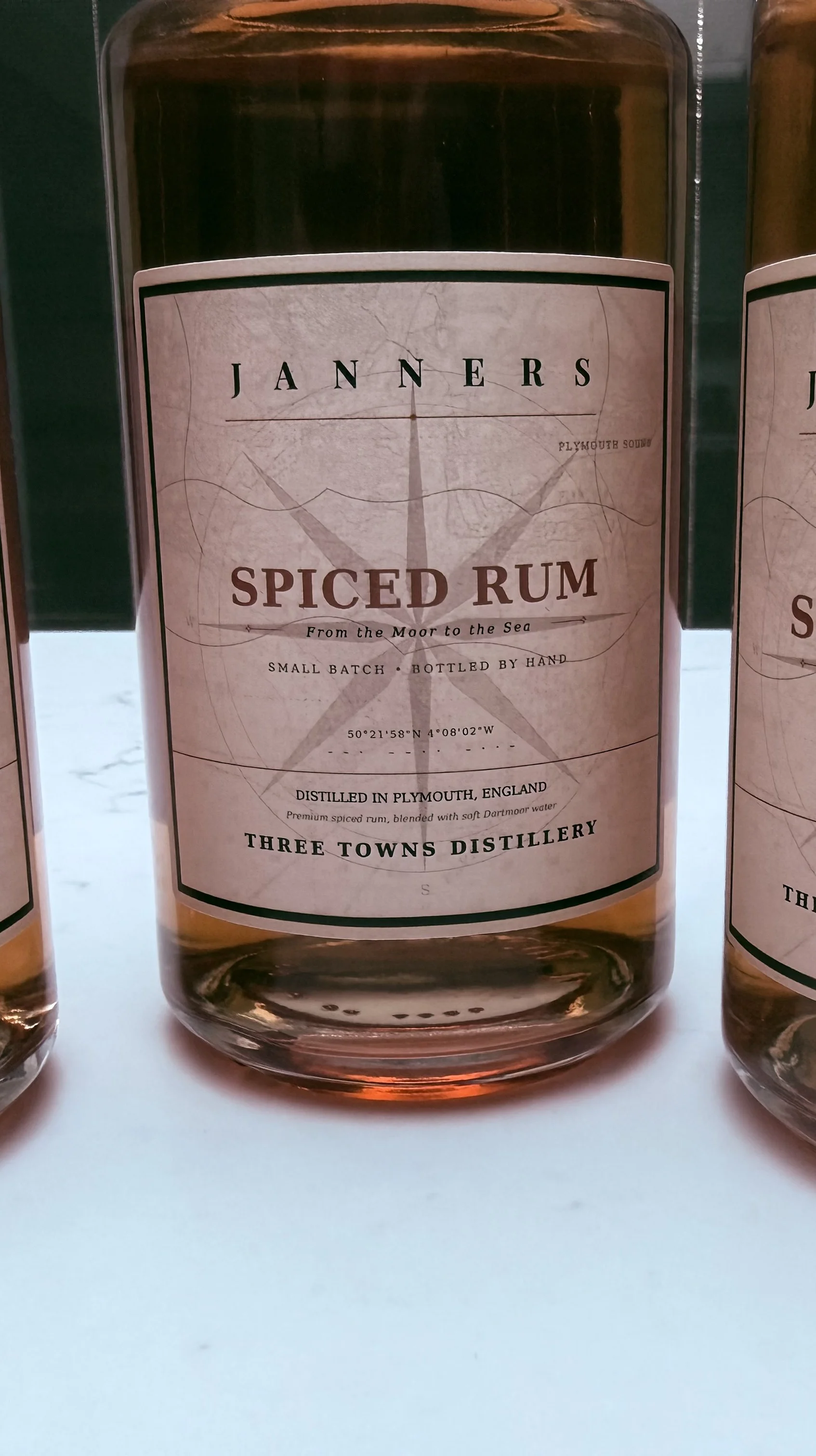 Janners Spiced Rum bottle with current label design